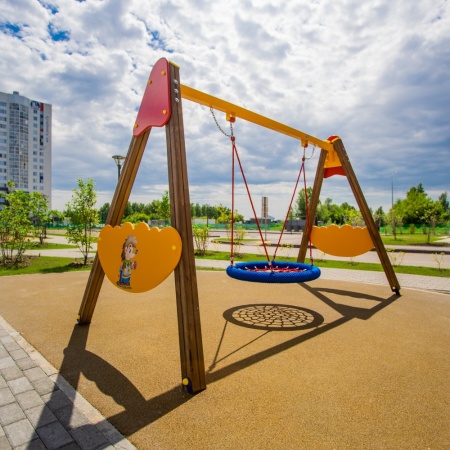 Качели «Гнездо» стойки Брус 100*100 с не армированным подвесом для часного использования фото 4