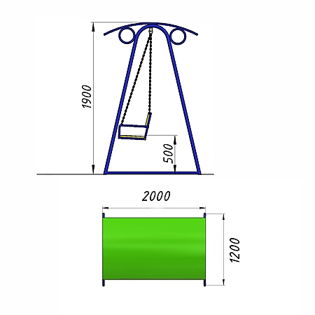 Качели для детской площадки с навесом  фото 2