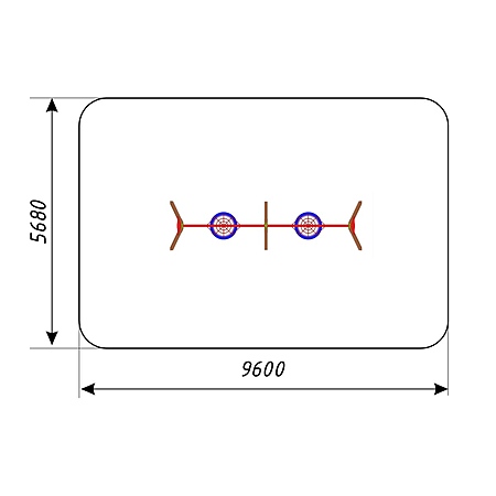 Качели металл двойные «Гнездо», стойки брус 100*100 (с подвесом без армирования) для часного использования фото 3
