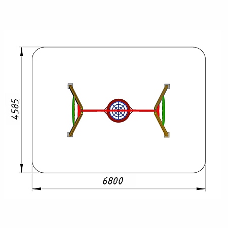 Качели «Гнездо» стойки Брус 100*100 с армированным подвесом для общего пользования фото 3