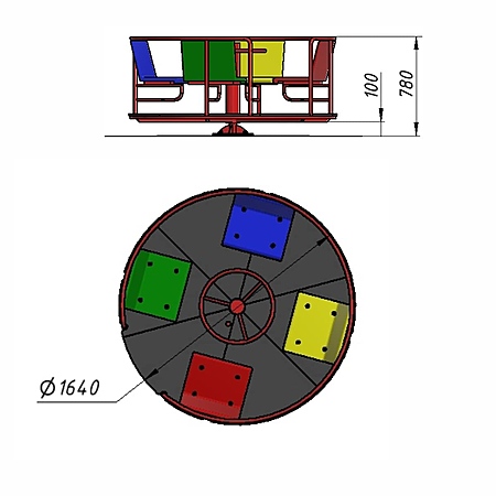 Карусель детская с пластиковыми сидениями  фото 2