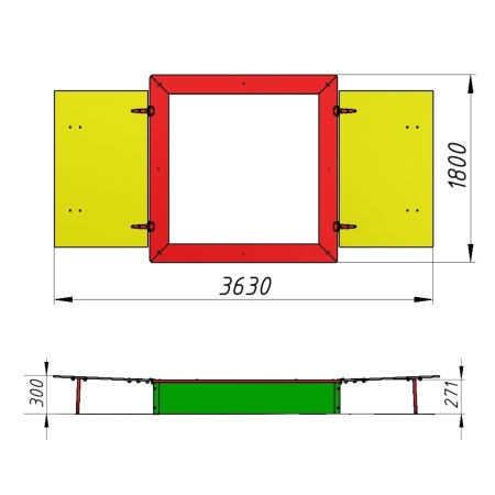 Песочница с крышками ФСФ  фото 3
