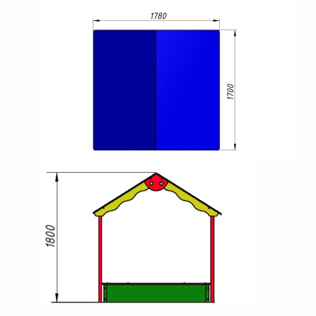 Песочница с навесом низ металл фото 3