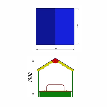 Песочница с навесом низ металл  фото 3