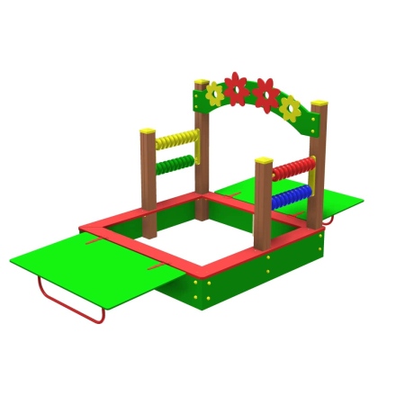 Песочница с крышками «Полянка»  фото 2