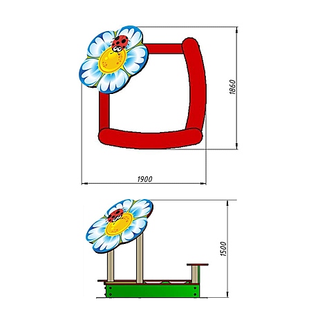 Песочница «Ромашка» фотопечать фото 3