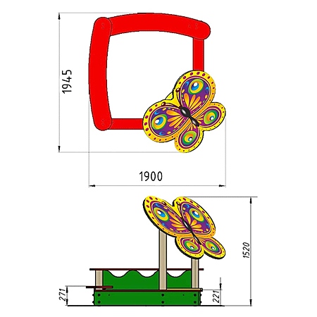 Песочница «Бабочка» фотопечать фото 3
