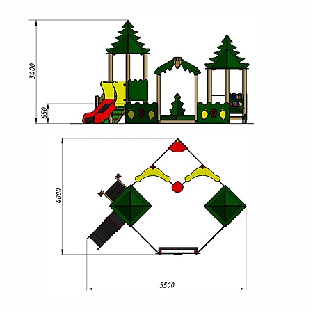 Песочный дворик «Лесник» с горкой  фото 3