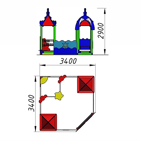 Песочный дворик «Морская» с горкой  фото 3