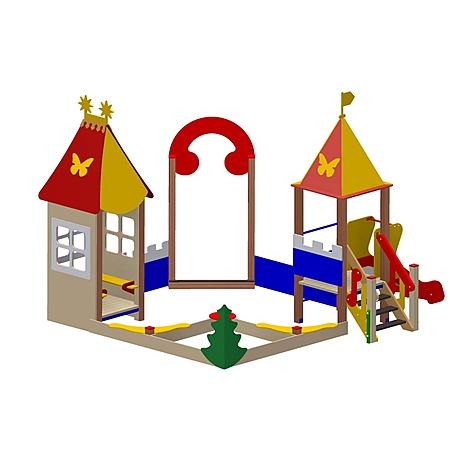 Песочный дворик «Веселый дворик» с горкой  фото 2