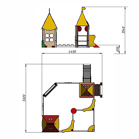 Песочный дворик «Веселый дворик» с горкой  фото 3