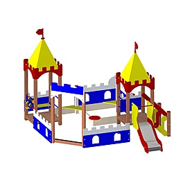 Песочный дворик «Замок» с горкой 