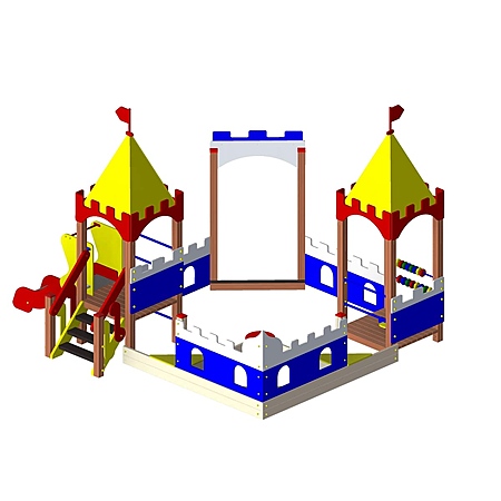 Песочный дворик «Замок» с горкой  фото 2