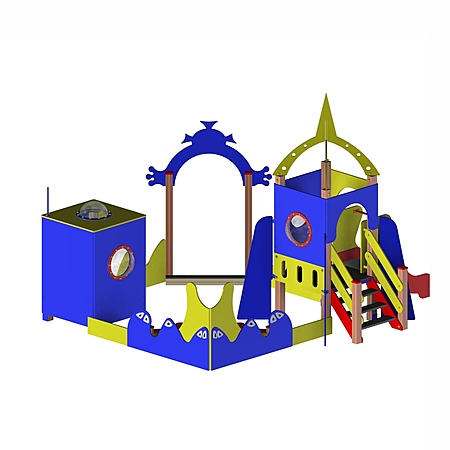 Песочный дворик «Космос» с горкой  фото 2