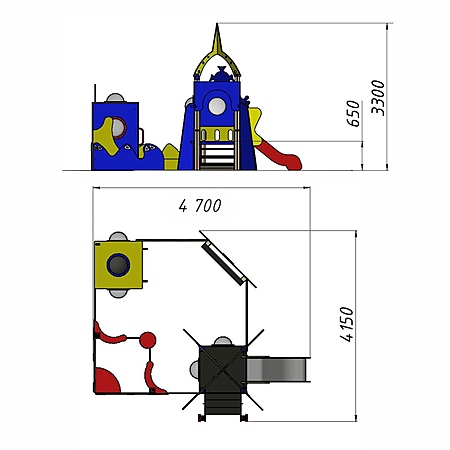 Песочный дворик «Космос» с горкой  фото 3