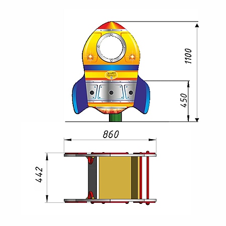 Качалка «Ракета»  фото 2