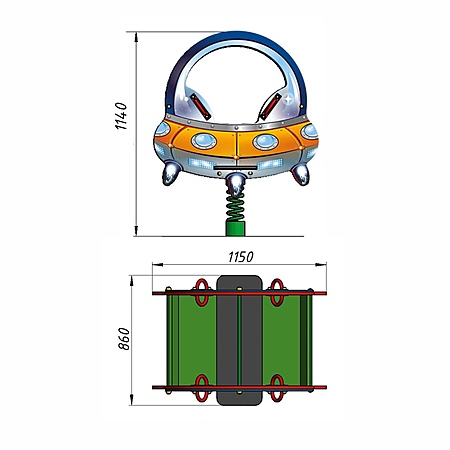 Качалка «НЛО» на 2-х пружинах  фото 2
