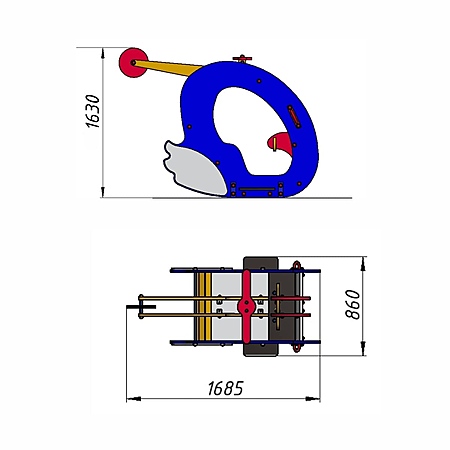 Качалка «Вертолетик» на 2-х пружинах  фото 3