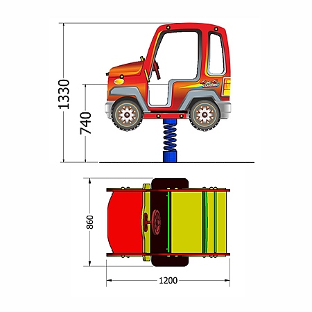 Качалка «Джип» на 2-х пружинах фото 2