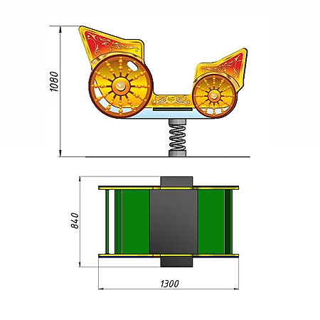 Качалка «Карета» на 2-х пружинах фото 2