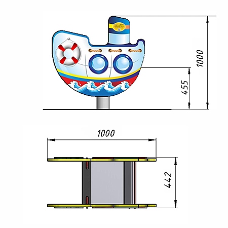  Качалка на пружине «Пароходик» фото 2
