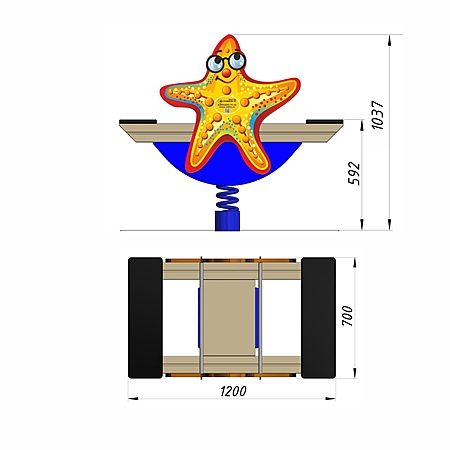 Качалка «Морская звезда» на 2-х пружинах фото 2