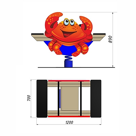 Качалка «Краб» на 2-х пружинах фото 2