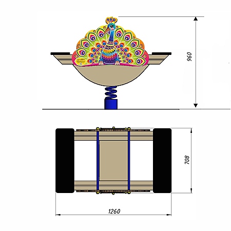 Качалка «Павлин» на 2-х пружинах фото 2