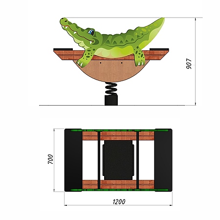 Качалка «Крокодил» на 2-х пружинах фото 2