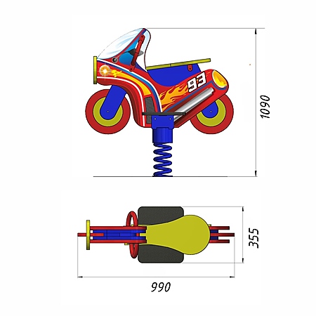 Качалка «Мотоцикл 2» фото 2