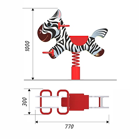 Качалка на пружине "Зебра" фото 2
