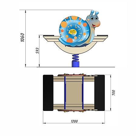 Качалка «Улитка 2» на 2-х пружинах фото 2