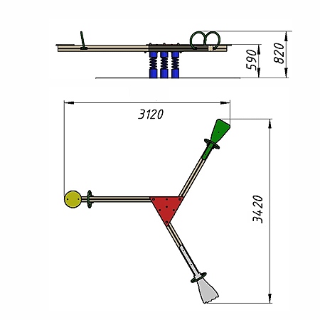 Качалка тройная на 3-х пружинах фото 2
