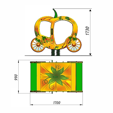 Качалка «Карета-Тыква» на 3-х пружинах фото 2