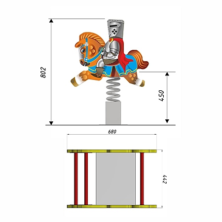 Качалка на пружине «Рыцарь» фото 2