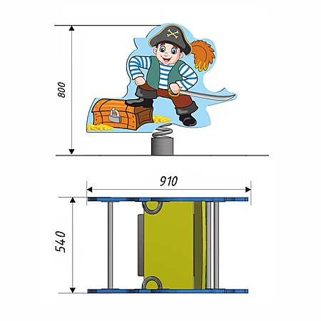 Качалка «Пират», УФ фотопечать фото 2