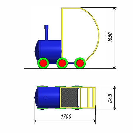 Игровой элемент паровозик 1  фото 2