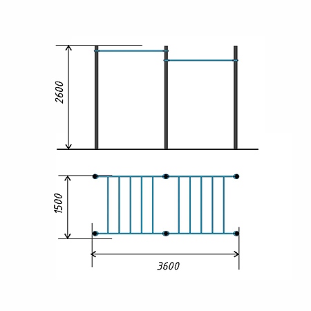 Рукоход классический двухуровневый тр.89 фото 2