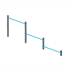 Тройной каскад турников для отжиманий и подтягиваний тр.89