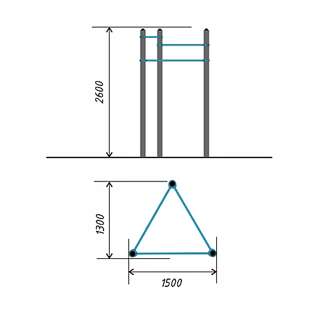 Три разноуровневых турника тр.89 фото 2