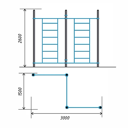 Шведская стенка тройная тр.89 фото 2
