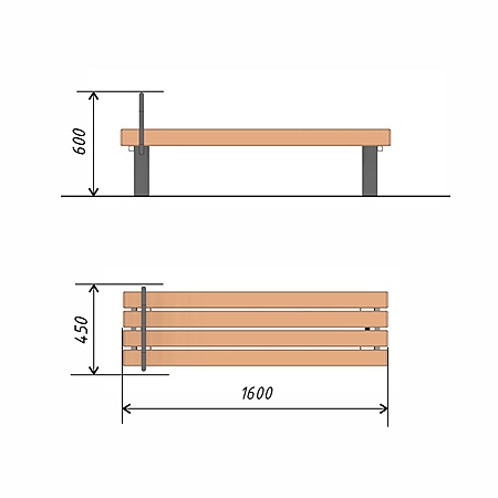 Лавка для отдыха и пресса, стойки тр.89 фото 2