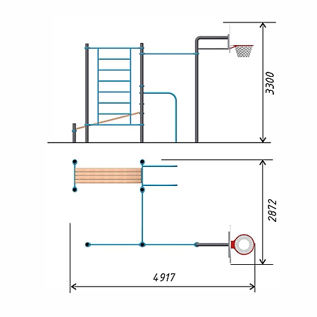 Спортивный комплекс воркаут, баскетбольная стойка, тр.89 фото 2