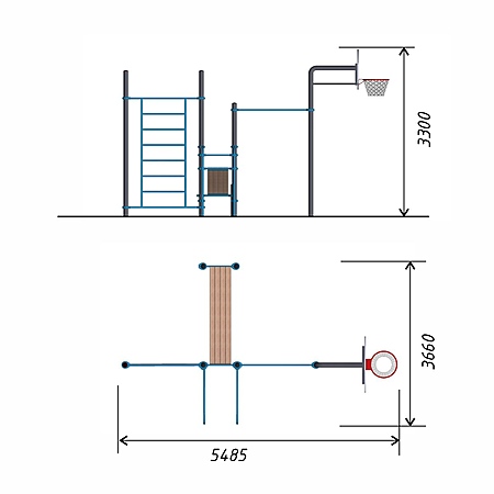 Спортивный комплекс воркаут, баскетбольная стойка, тр.89 фото 2