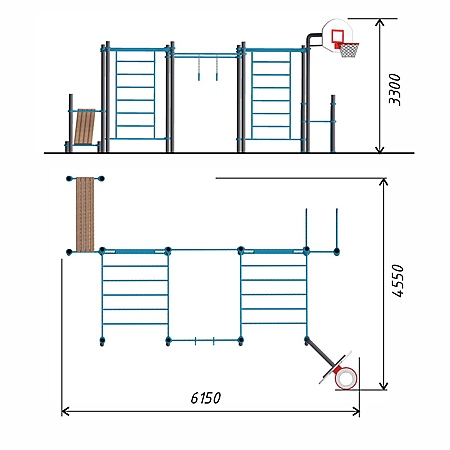 Спортивный комплекс воркаут, баскетбольная стойка, тр.89 фото 2