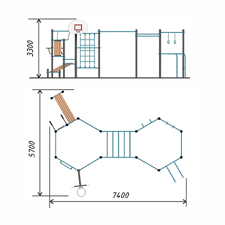 Спортивный комплекс воркаут, баскетбольная стойка, тр.89 фото 2