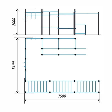 Рукоход разноуровневый, тр.108 фото 2