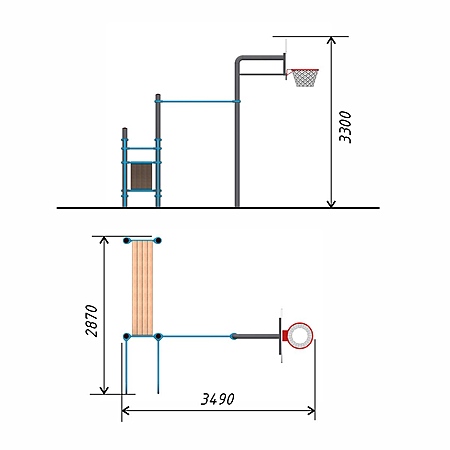 Спортивный комплекс воркаут баскетбольная стойка тр.108 фото 2