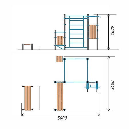 Спортивный комплекс воркаут, тр.108 фото 2