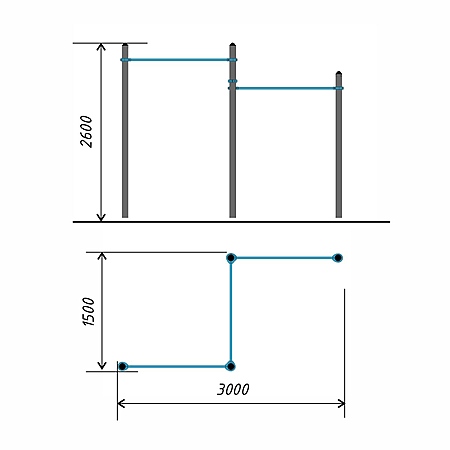 Три разноуровневых турника тр.108 фото 3